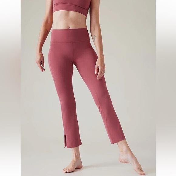 Athleta Transcend Stash Straight Leg High Waist Slit Pockets Leggings Size Large - Picture 1 of 13